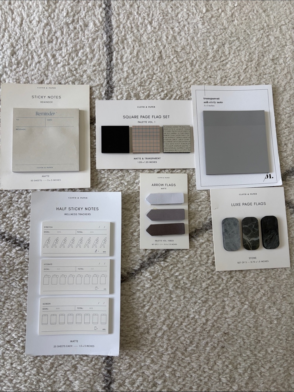 Cloth & Paper Sticky Notes & Page Flag bundle